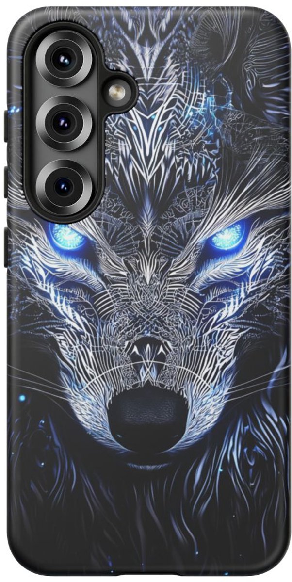 Majestueuze Wolf met Gloeiende Ogen – Telefoonhoesje Geschikt voor Galaxy S25