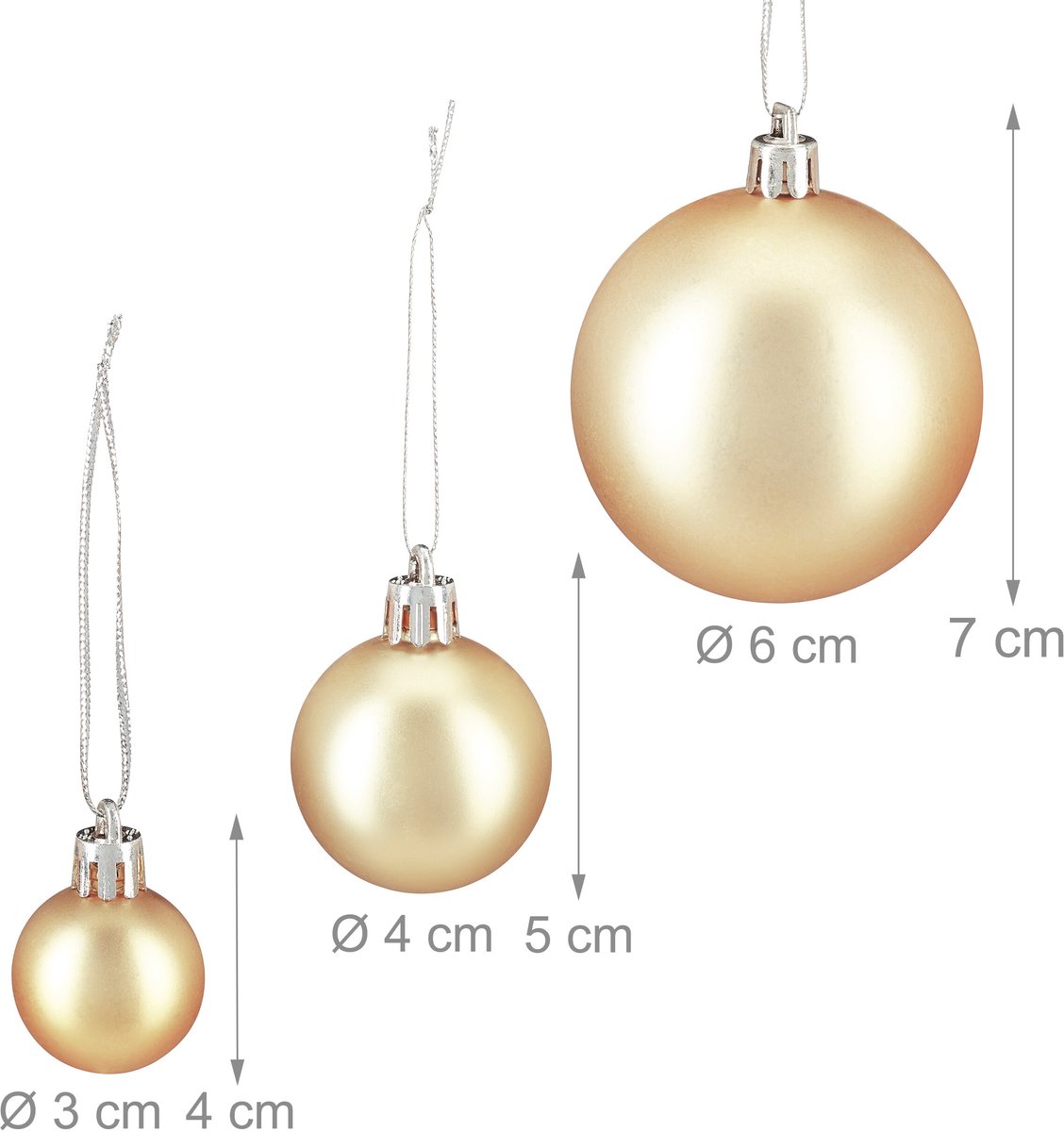 Kerstballen - set van 100 - plastic - champagne – foto 3