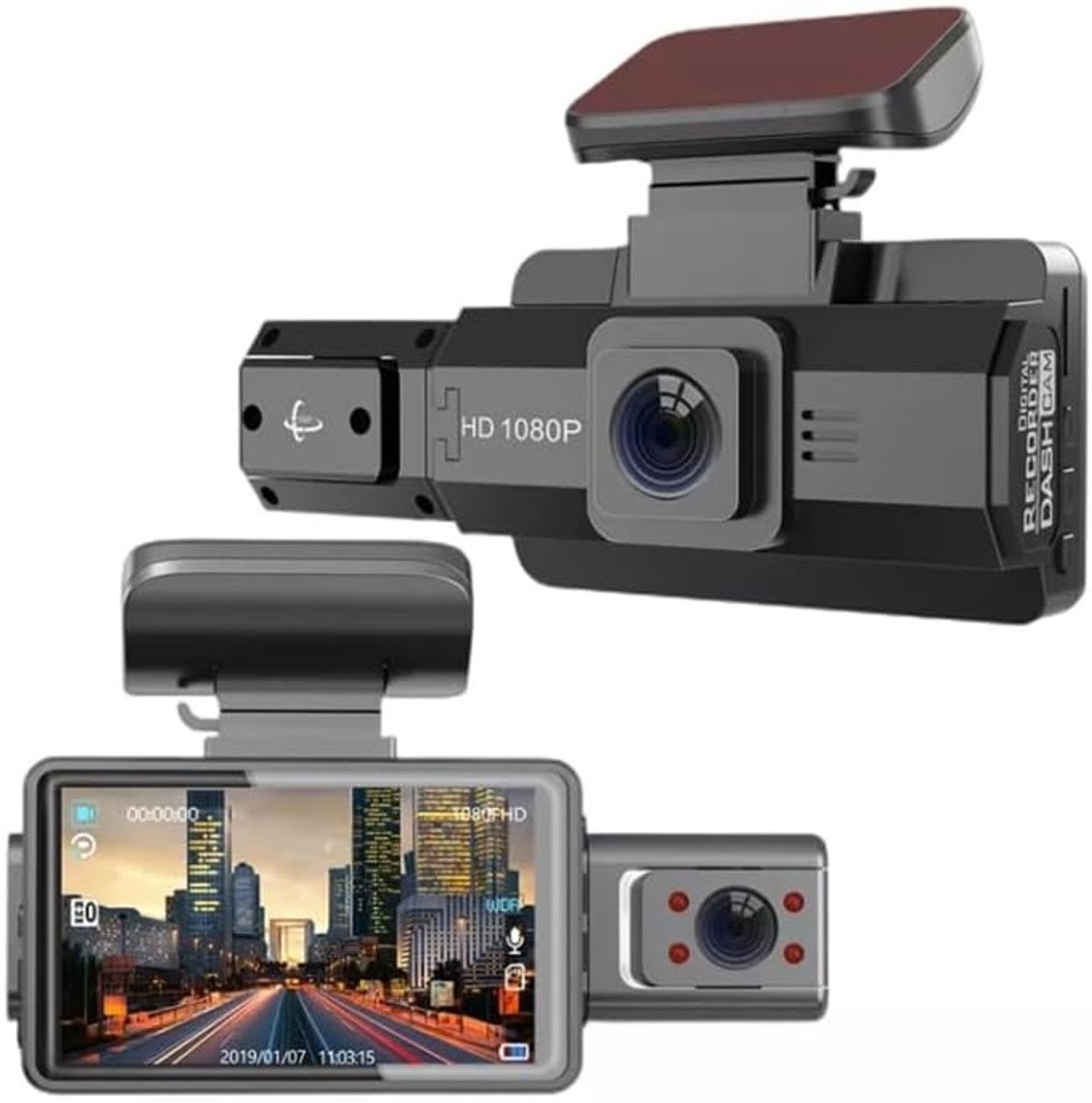 F9 Auto Front en Interieur Dubbele Camera HD Infrarood Nachtzicht Auto Rijrecorder