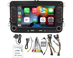 Android 13 autoradio met CarPlay voor VW Golf 5, 6, Polo, Skoda Caddy, T5, Passat, 2-DIN radio met 7-inch scherm, navigatiesysteem, met Bluetooth/USB/FM/RDS, ondersteuning voor Mirror Link (1+32G)
