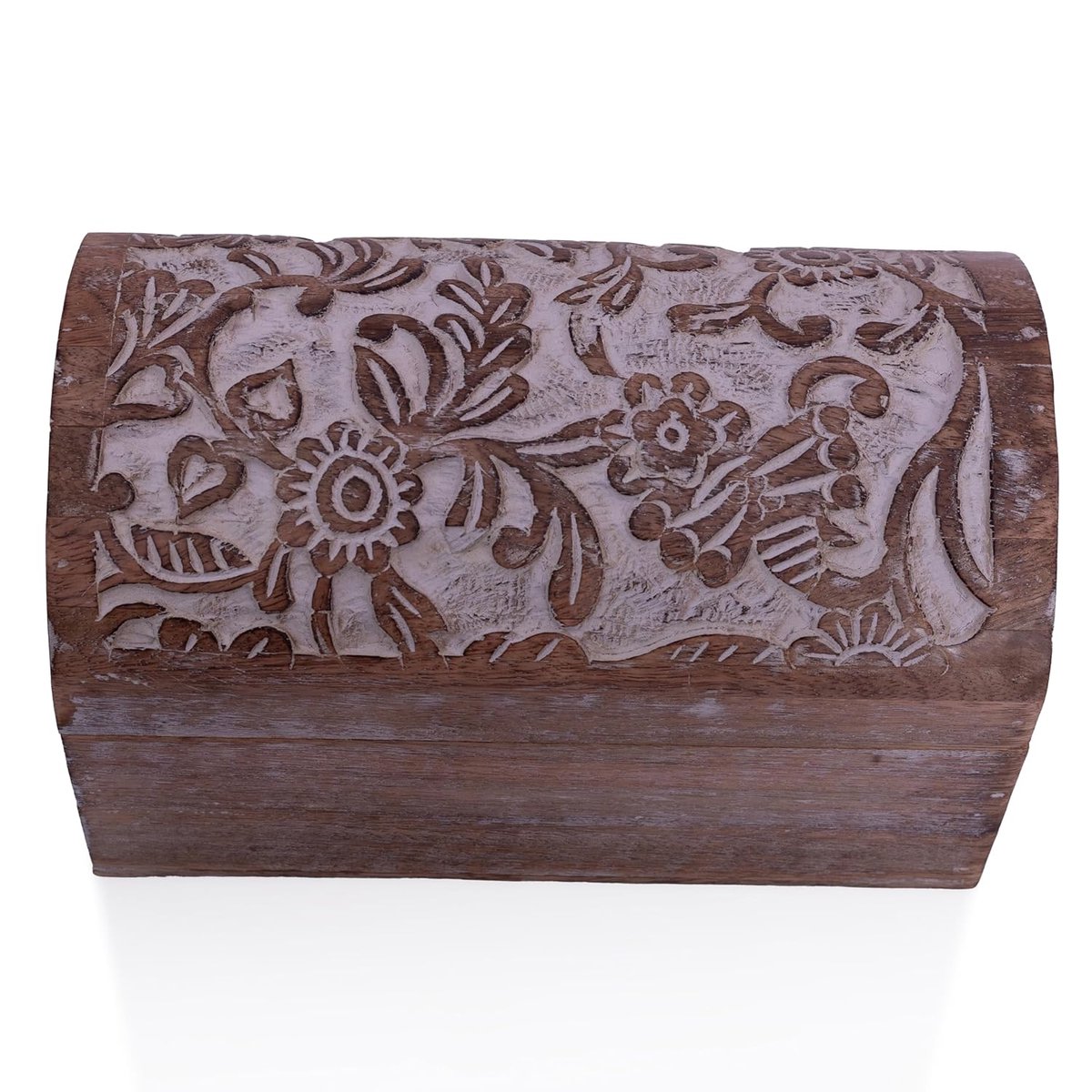Handgemaakte Houten Sieraden Doos - Decoratieve Organizer - 1 stuk - Natuurlijk Hout