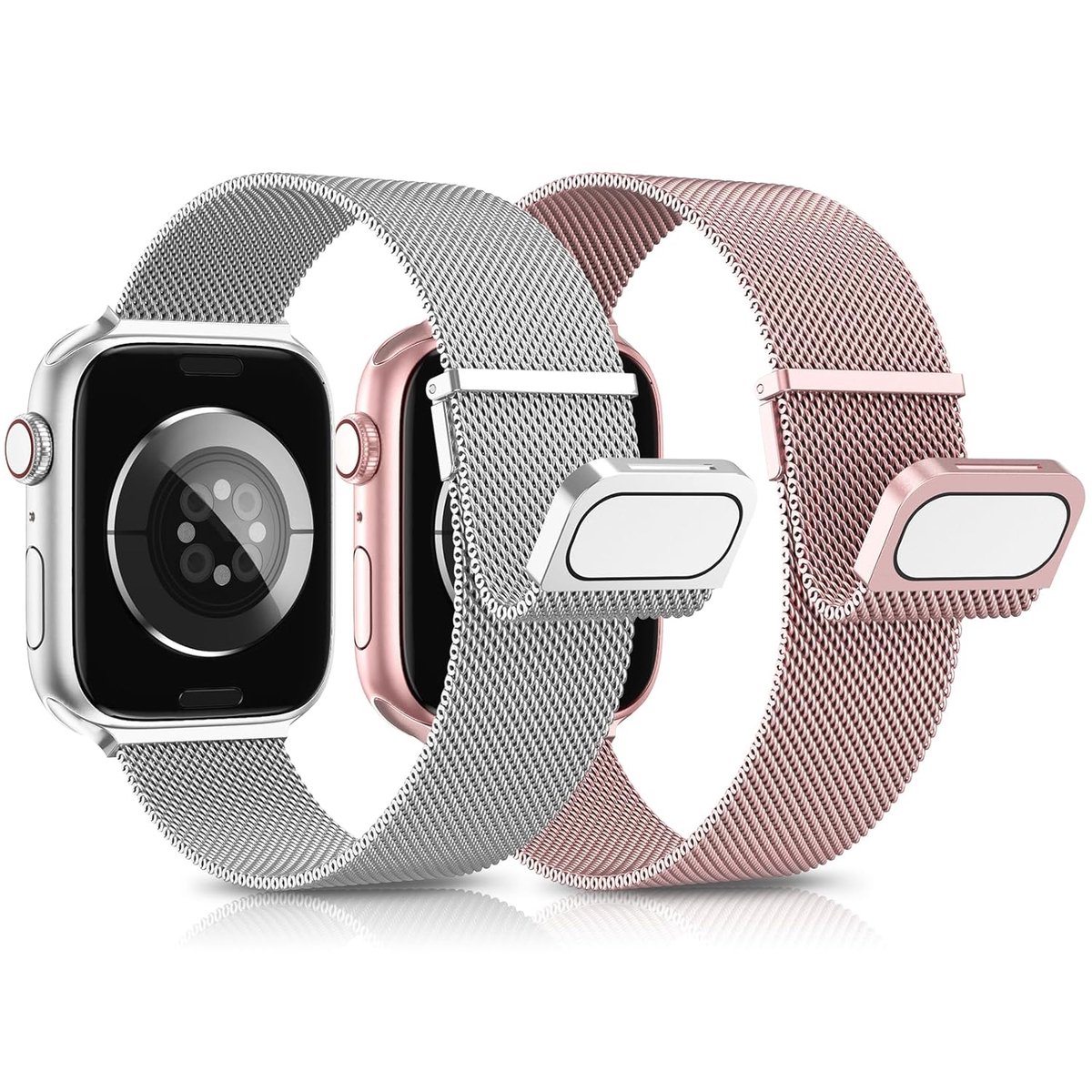 Roestvrijstalen Bandjes - Compatibel met Smartwatch - Instelbaar - Dubbele Magneet