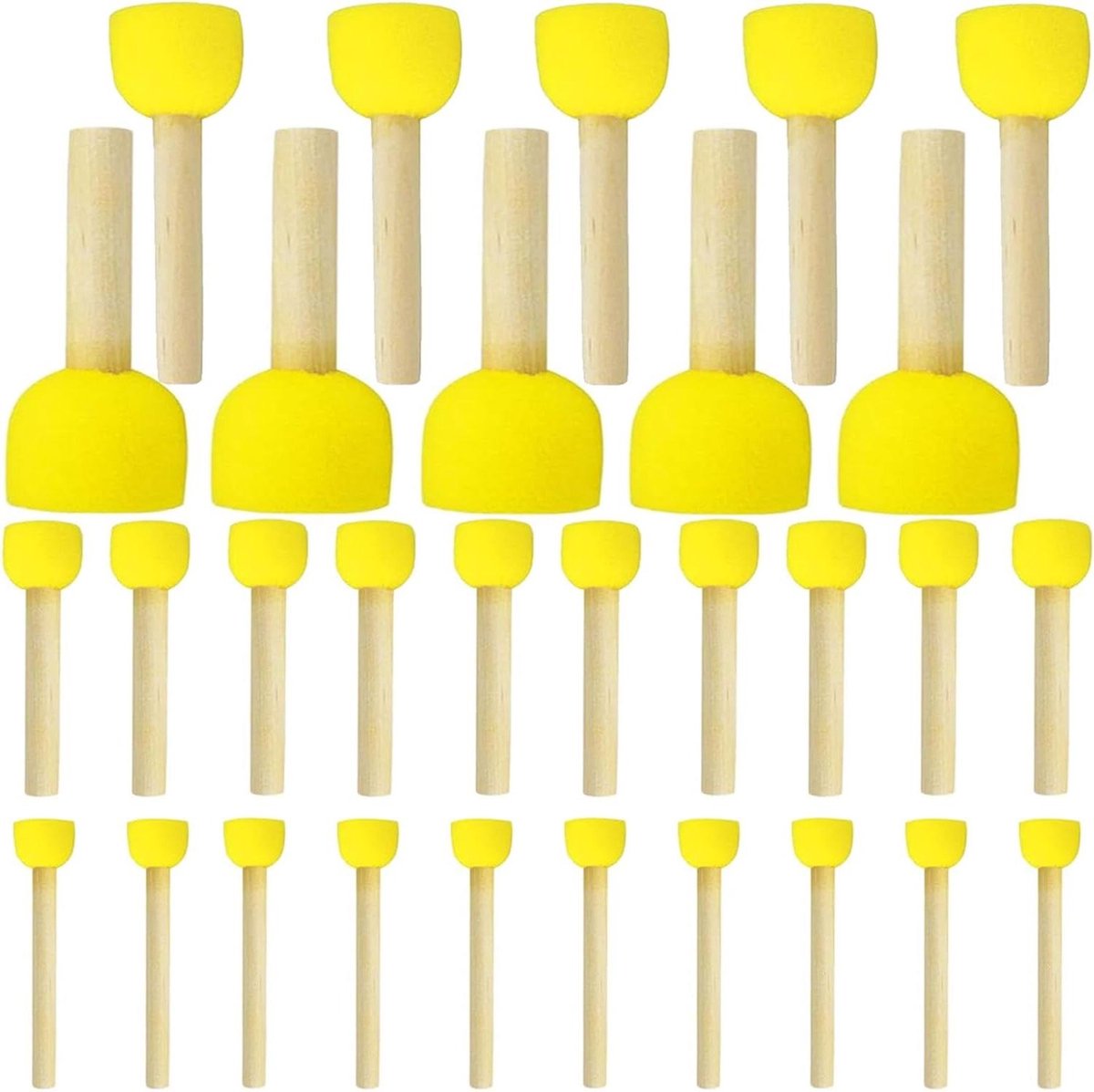 Allecto Plus - Schilderspons-kwastenset (30 stuks) - Sponsen voor schilderen en handwerk - Schuimpenselen voor doe-het-zelf schilderen - Keramiek schildergereedschap - Verpakking met diverse kwasten - Schildersponsen met sponskwasten