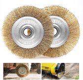 Set van 2 messing borstels voor Weedbrush en voegenborstel | Geschikt voor draadborstels en voegenkrabber | Reserveborstels voor ontroesten en polijsten
