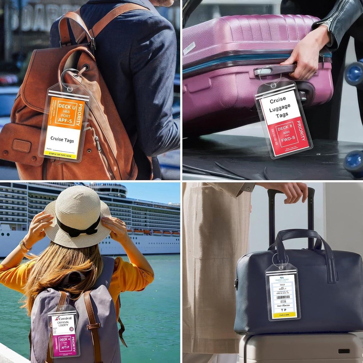Lot De 6 étiquettes De Bagages Transparentes – Format 19×9 Cm – Pour Valises Et Croisières