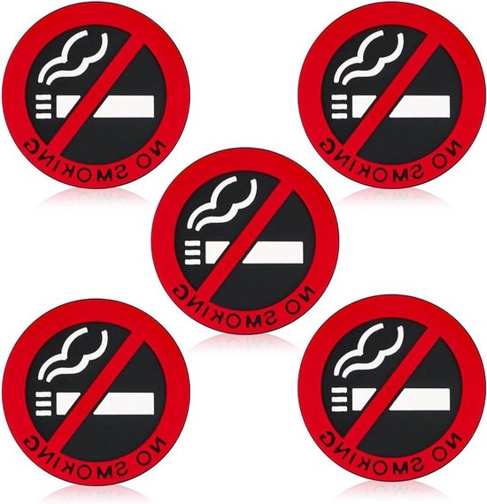 Inovra Plus - 5 stuks 3D-stickers Niet-Roken Pictogram Autodeur Binnen ...