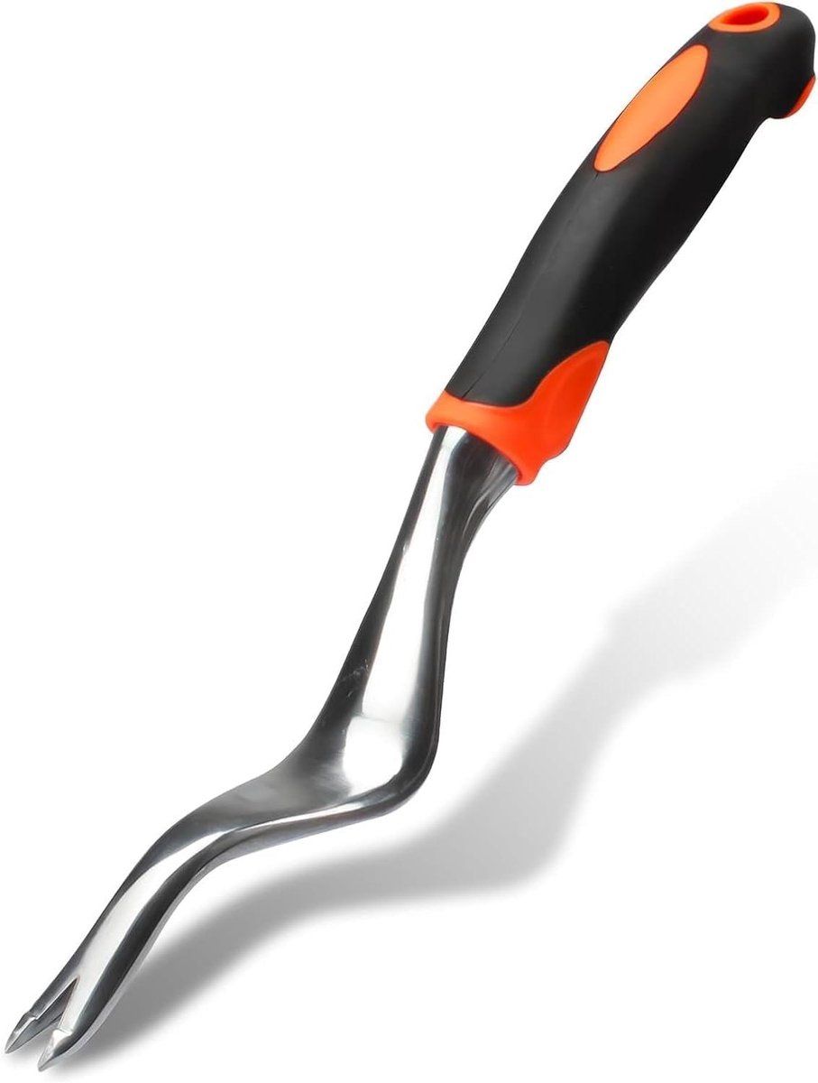 Allecto Plus - Handmatige aluminium onkruidverdelger met rubberen handgreep voor tuin, moestuin en gazon - Lengte 29 cm - Onkruidverwijderingsgereedschap met ZOEKWOORD, ZOEKWOORD, ZOEKWOORD