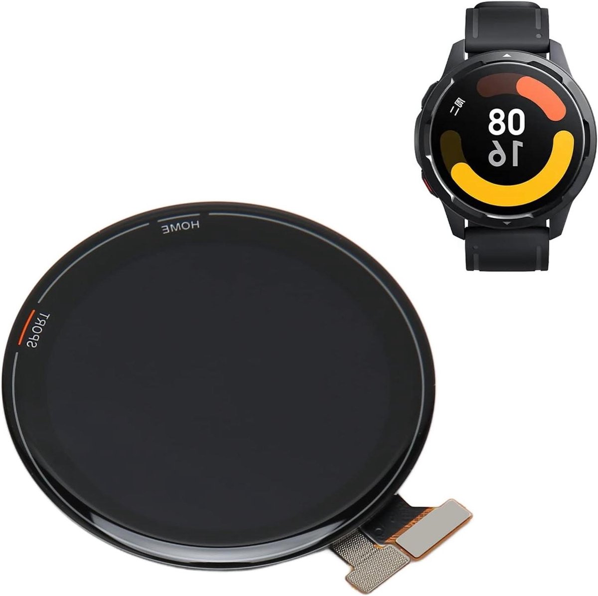 Allecto Plus - LCD-display vervanging voor MI Watch Color Sport Edition met touchscreen - Horloge screen reparatie kit - Paneel lens - Onderdelen - Zwarte kleur