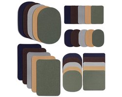 Opstrijkbare reparatiepatches 30 stuks in 5 verschillende kleuren