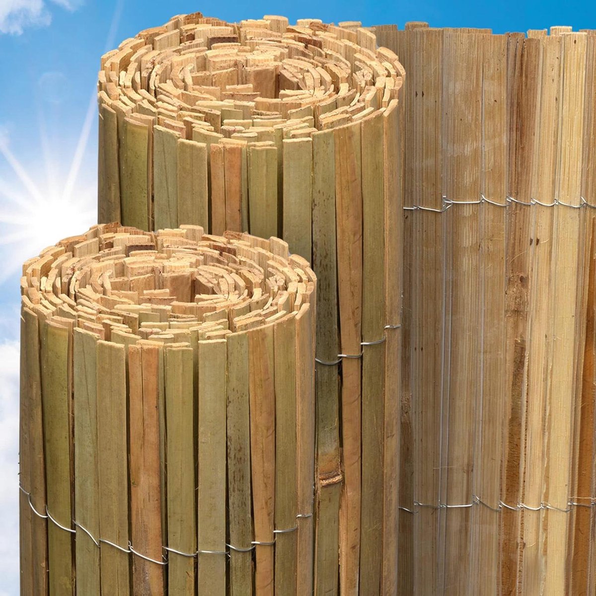 Privacy Scherm van Bamboe 120x600 cm - Weerbestendig FSC® Bamboe Mat voor Tuin & Balkon - Robuust Natuurlijk Wind- en Inkijkbescherming