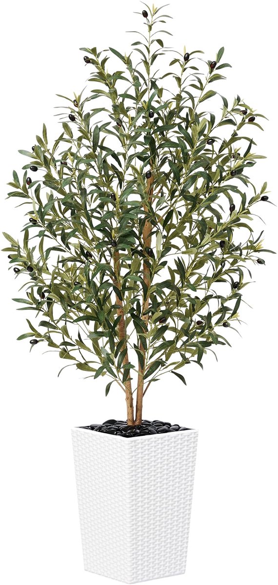 Unyqoos® Levensechte Grote Kunstolijfboom van 150 cm met Verstelbare Takken voor Binnen en
