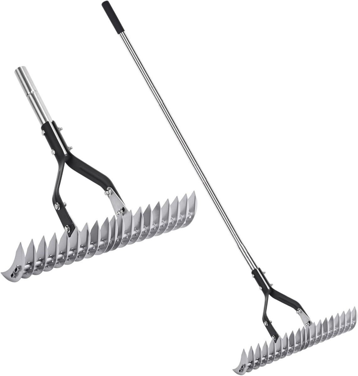 Wicker Rake Landscape Tools 35cm Heavy Duty Garden Cultivator with Stainless Steel HandleLawn Ground Loosening Device for Cleaning Dead Grass Adjustable Lawn Leveler for Garden