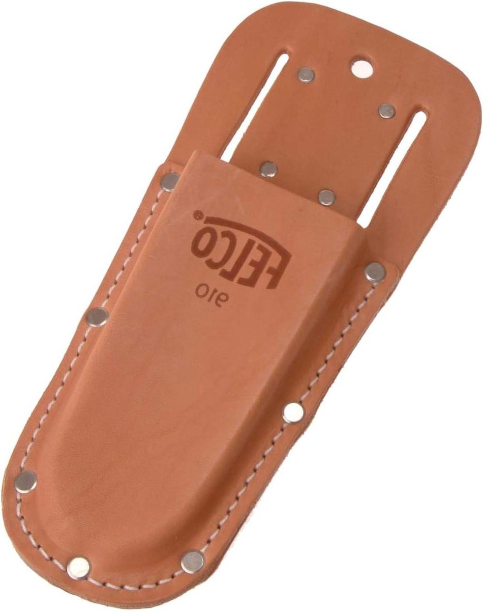Holster voor tuinscharen - Echt leer, met riemlus + clip - 26 x 16 x 12 cm