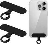 KAPSING Patch voor telefoonkoord, verpakking van 2 telefoonkoord pads en 2 veerringsluitingen, universele sleutelkoordhaak voor telefoonhoesje (goud), Eén maat, Kunststof