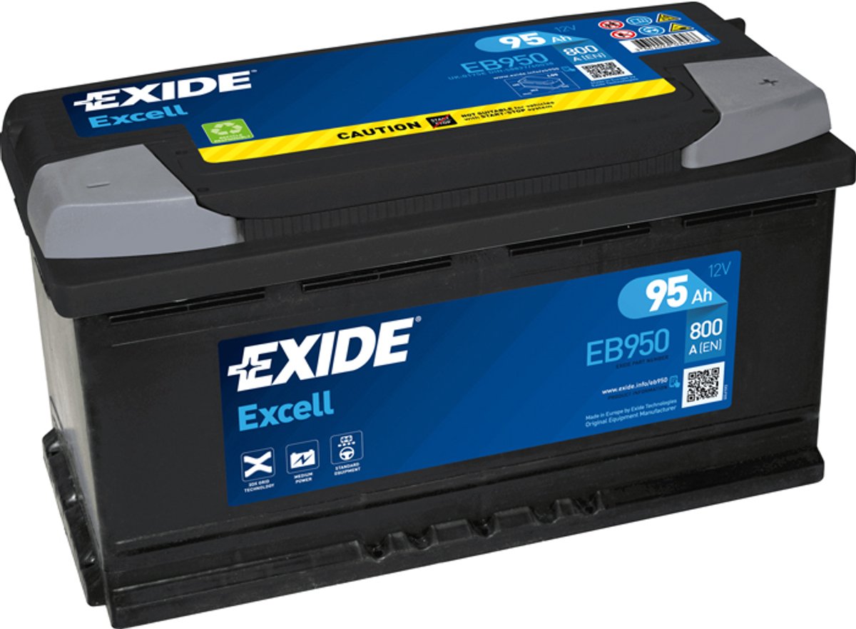 Exide Excell 12V 95Ah - Loodzuur - Startaccu - EB950