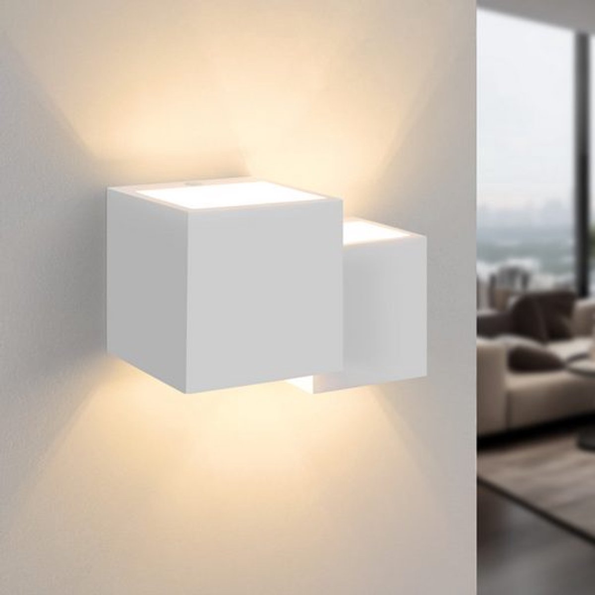 NETTLIFE Wandlamp binnen - Wit - G9 Fitting - Up and Down Design - Modern trappenhuislamp - Binnen gips wandverlichting - voor Hal | Slaapkamer | Woonkamer | Kinderkamer - Zonder lampen