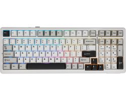EPOMAKER x AULA F99 – Wit – Mechanisch Draadloos Toetsenbord – RGB – 100% – QWERTY – Gaming Keyboard – Leobog Reaper Switch