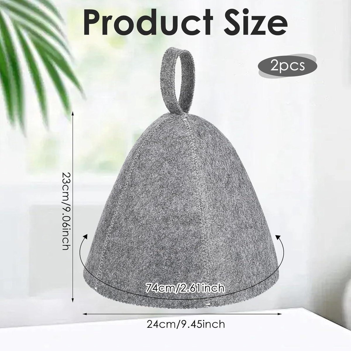 Allecto Plus - Saunamuts Set van 2 - Sauna Hoed Stoom Sauna Wollen Hoed Saunamuts voor Vrouwen Russische Banja Hoed voor Mannen en Vrouwen Badaccessoires Sauna Accessoires (Grijs) — cadeau in Verzorging - foto 7