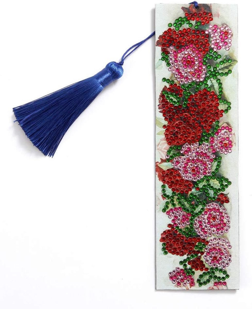 Bladwijzer met rozenontwerp - 5D Diamond Art - zelf maken - set