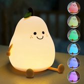 Veilleuse pour enfants | Timer | sans danger pour les enfants | Rechargeable par USB | LED | Poire | Couleurs RVB| Dimmable | Éclairage de Chambre de bébé + PORTE-CLÉS POP IT