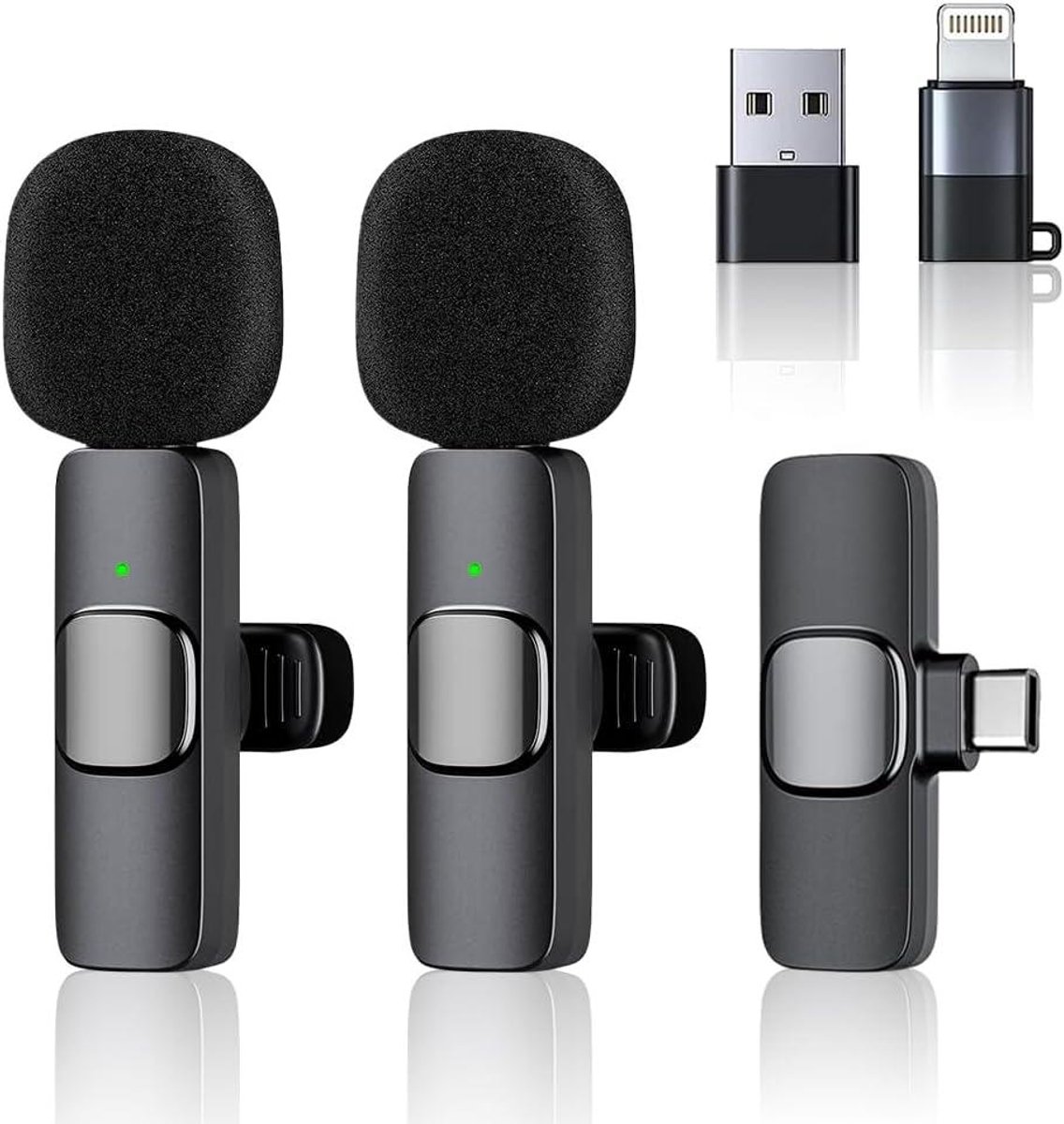 Allecto Plus - Draadloze Lavalier Microfoon voor iPhone iPad Android - Plug and Play - Mini-microfoon - Bluetooth - USB C - Live Video - YouTube Vlog