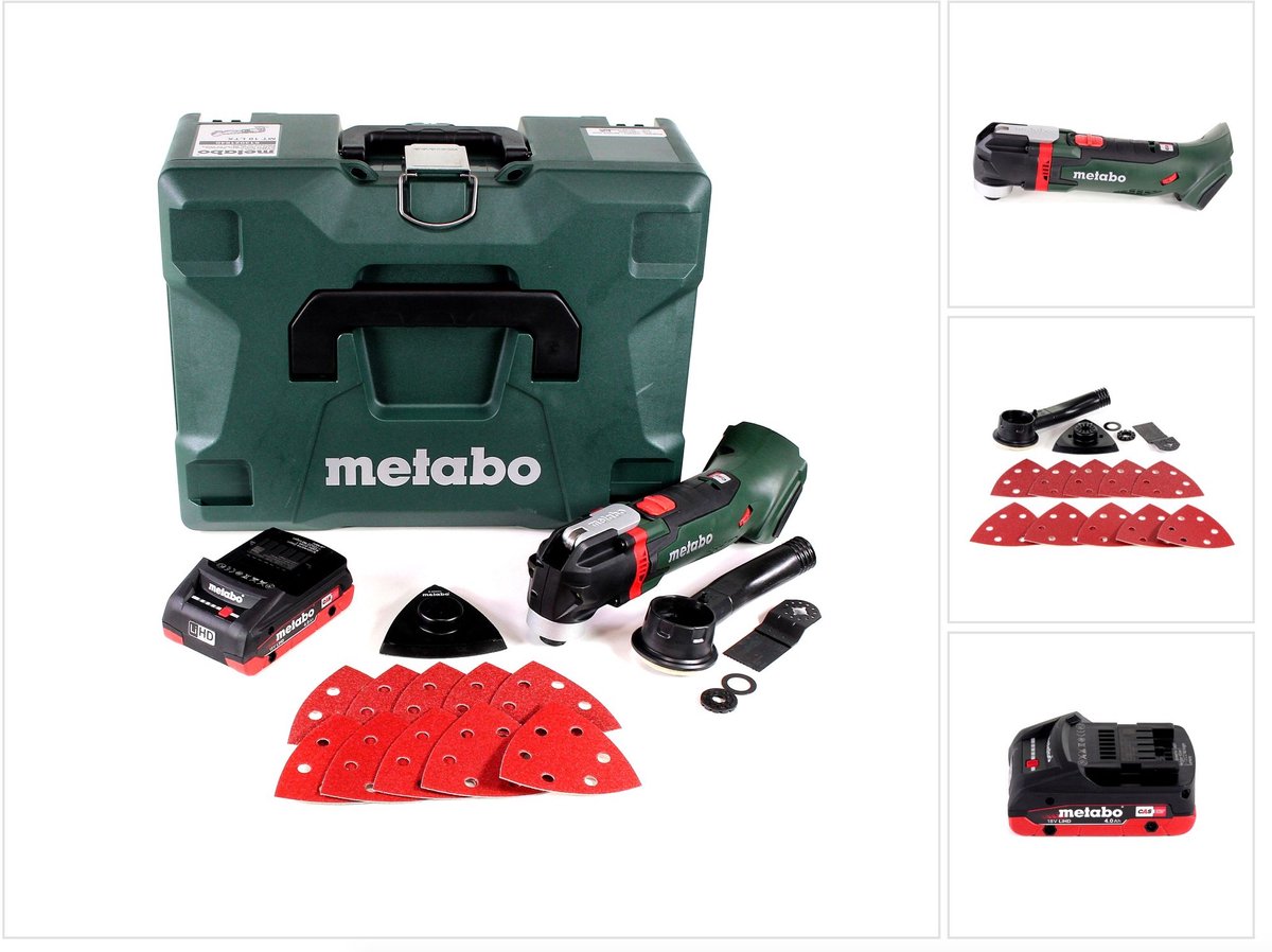 Metabo MT 18 LTX snoerloze multitool 18V ( 613021840 ) OIS/Starlock-compatibel + 1x oplaadbare accu 4.0Ah + koffer - zonder oplader