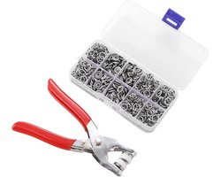 Metaal Drukknopset met Tang - 100 stuks Drukknopen en Oogjes - Naaivrij Buttons en Holle Gesp - Naai-Accessoires en Handwerk voor Doe-het-zelf Knutselen