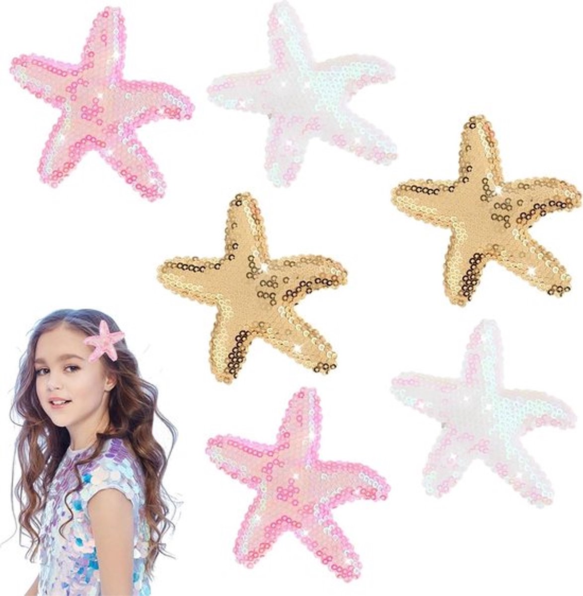 Zeester Haarspelden - Glinsterend Haar Accessoires - Haarklem Pailletten .