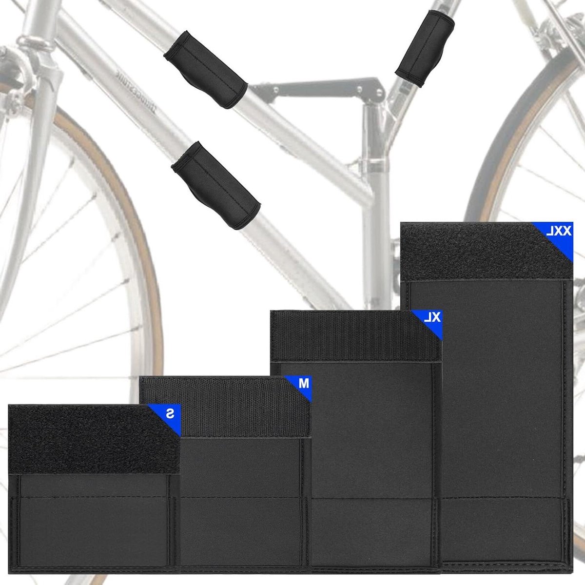 Allecto Plus - Fietsframebescherming 4-delige set neopreen framebescherming voor fiets carbon framebescherming MTB en e-bike