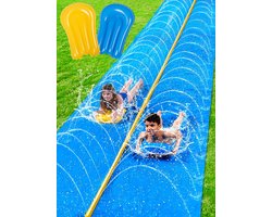 Unyqoos® Sensationele Extra Lange Waterglijbaan 9 METER lang - met Sprinkler en Opblaasbare Glijplanken voor Zomers Plezier