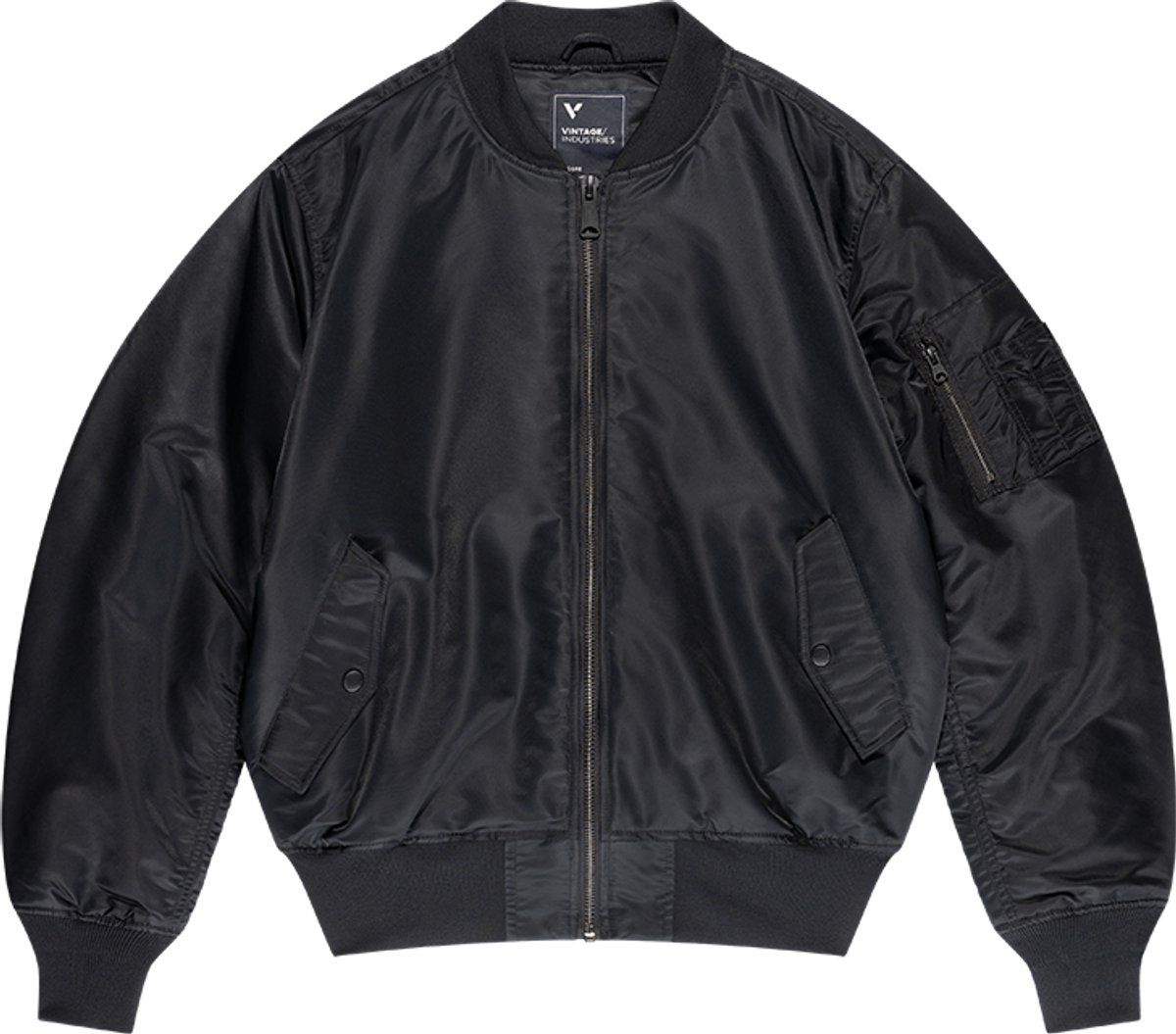 Vintage Industries Carter MA-1 Bomberjacket Zwart