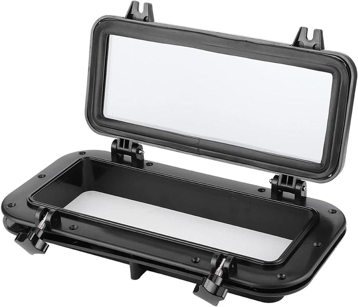 Allecto Plus - Universele Rond Zwart Patrijspoort Raam voor Boot en Camper - 10 inch Marine Design.
