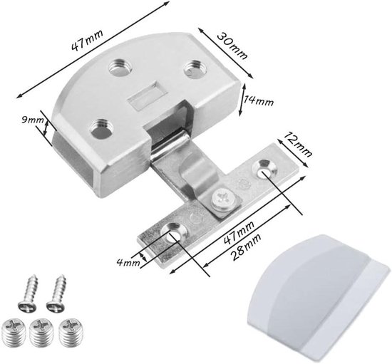 Deurscharnier Heavy Duty 180 graden glazen deurkast vitrine kast clip glazen douchedeur scharnier vervangende onderdelen roestvrij staal polish 529 (kleur: zilver