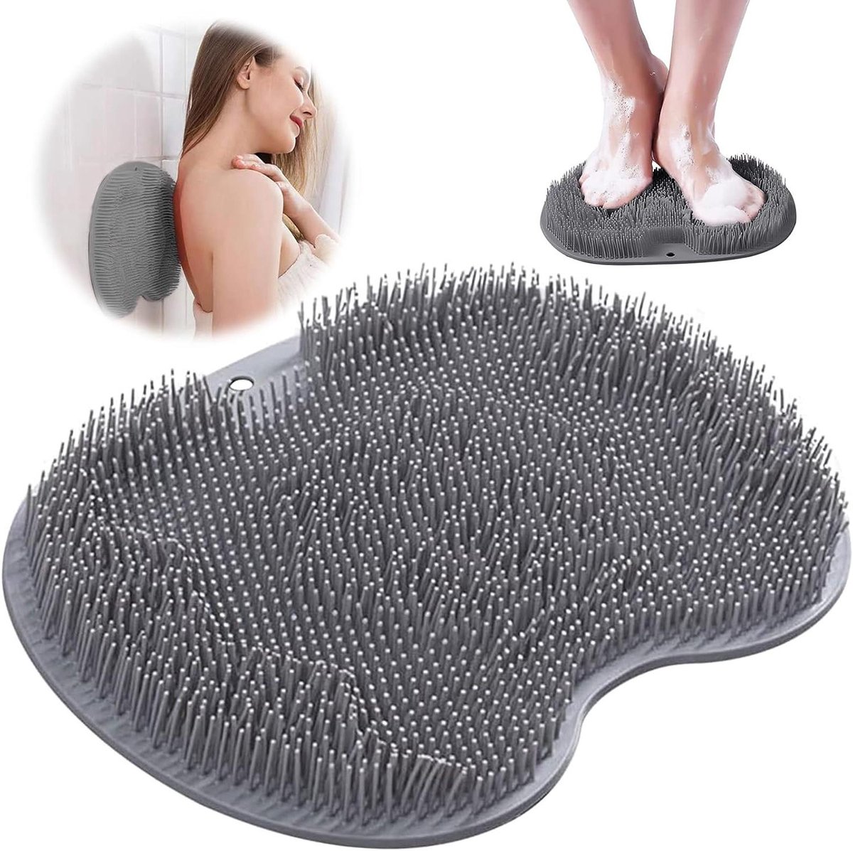 Goedkoopste Allecto Plus - Douche deurmat voor voetmassage en reiniging - Anti-slip siliconen pad met zuignappen voor bad - Douche voet en rug schrobber