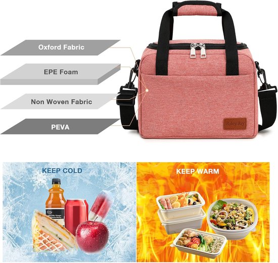 Gloppie Lunchtas voor Dames en Heren Draagbare Geïsoleerde Koeltas Thermische Isolatie Lunchorganizer - Waterverf