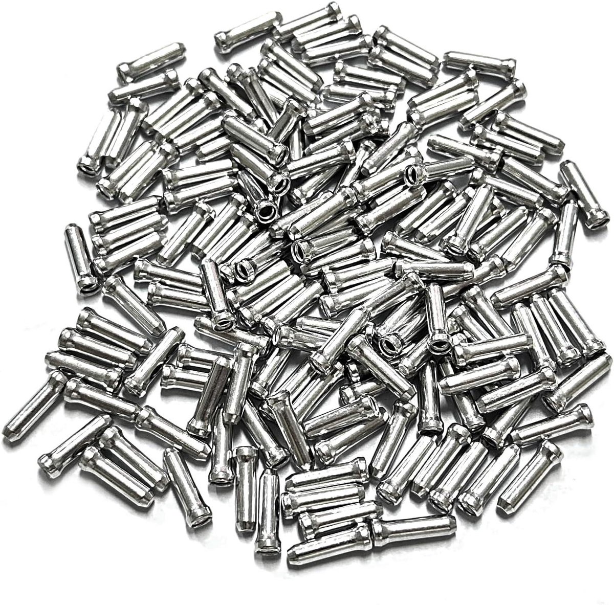 Allecto Plus - 150 stuks kabeleindhulzen eindkappen remkabel voor fietsen en mountainbikes - zilver