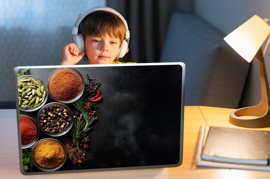 Laptop sticker - 17.3 inch - Glazen - Bakjes - Blaadjes - Kruiden - 40x30cm - Laptopstickers - Laptop skin - Cover