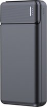 Powerbank 20000 mAh - 22.5W Snellader - 1x USB C input en output - 2x USB A output - 1x Micro USB input - USB A naar USB C kabel meegeleverd - Powerbank klein - Zwart