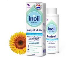 Inoli Skin Care Baby Badolie - Droge en Gevoelige Huid Babybad - Met 6 Voedende 100% Natuurlijke Oliën - pH Huidneutraal - Baby Verzorgingsproducten - 100 ml