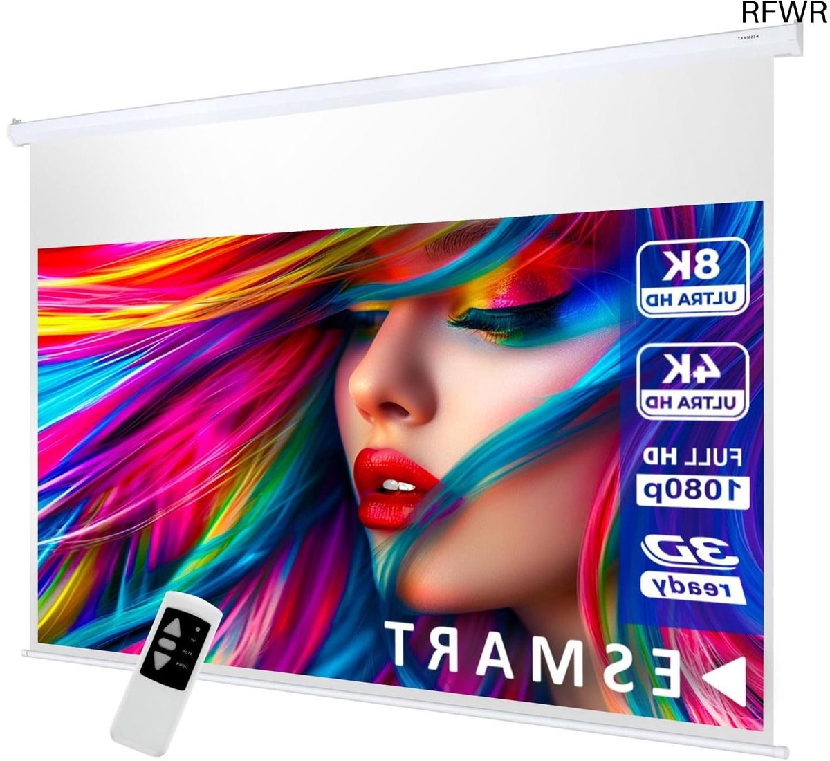 RFWR® Professioneel Gemotoriseerd Projectiescherm 266 x 149 cm (120") 16:9 met Afstandsbediening voor Home Cinema