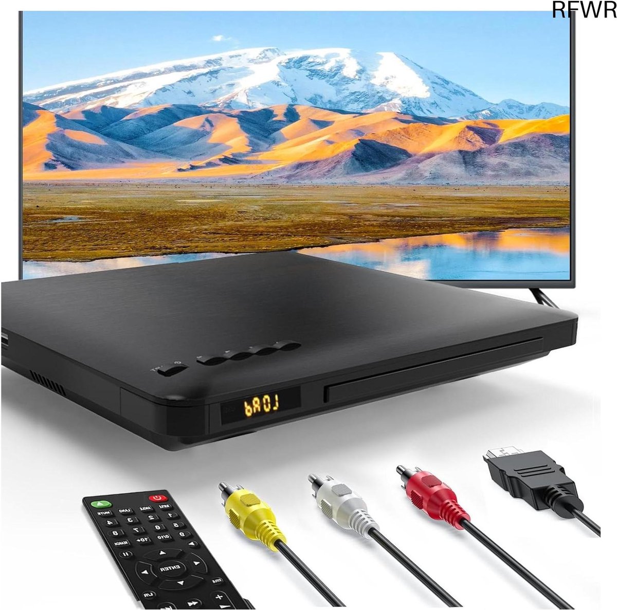 RFWR® Regiovrije DVD speler voor TV met HDMI en RCA, Ondersteunt NTSC/PAL - Compacte en gebruiksvriendelijke CD/DVD-speler