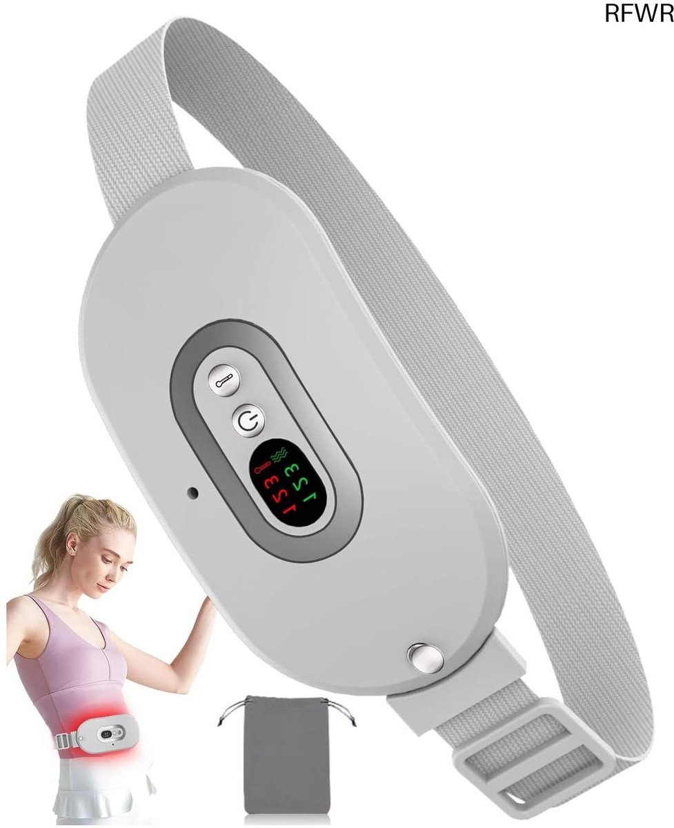 RFWR® Draagbaar verwarmingskussen voor menstruatiepijn met 3 warmtemassagemodi