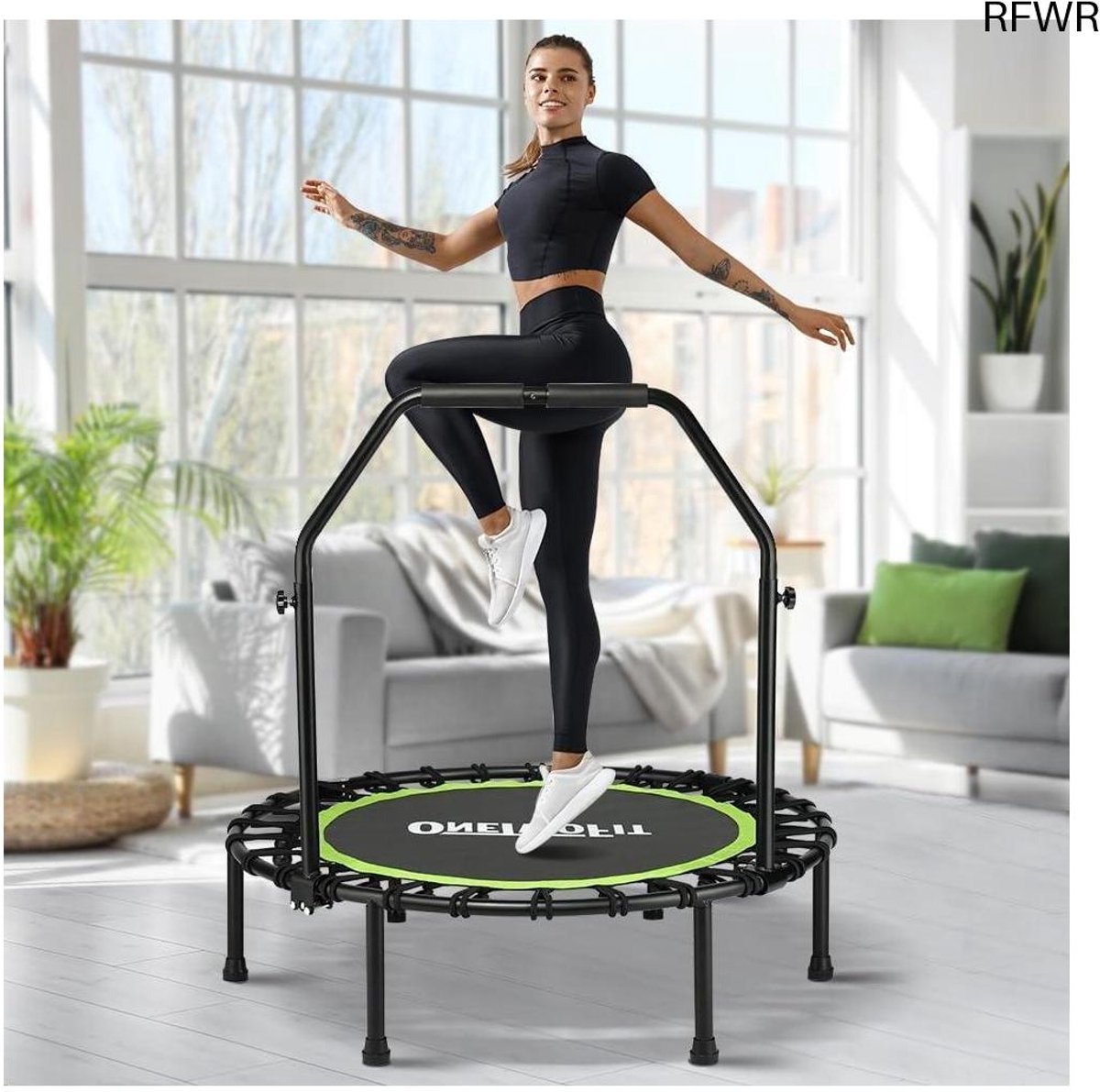 RFWR® Opvouwbare Trampoline voor Volwassenen - Stabiele en Stille Indoor Fitness Trampoline met Draagbare Ontwerp