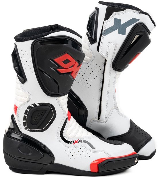 MOTOBLOUZ MotorLaarzen VENGER LADY vrouw|Synthetisch Wit/rood 38 CE-gekeurd