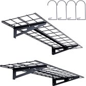 4 X 1 Ft Garageplank. Zwaar Belastbare Garageplanken voor Wandmontage, Set Van 2. Totale Draagkracht 400 Lbs. Ideaal voor Garage, Schuur, Werkplaats.