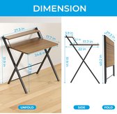 Maclean MC-411 Opklapbaar Loft Bureau Computer Bureau Kantoortafel 107x55x75 cm Max. 150 kg belasting Opvouwbaar (Licht beuken