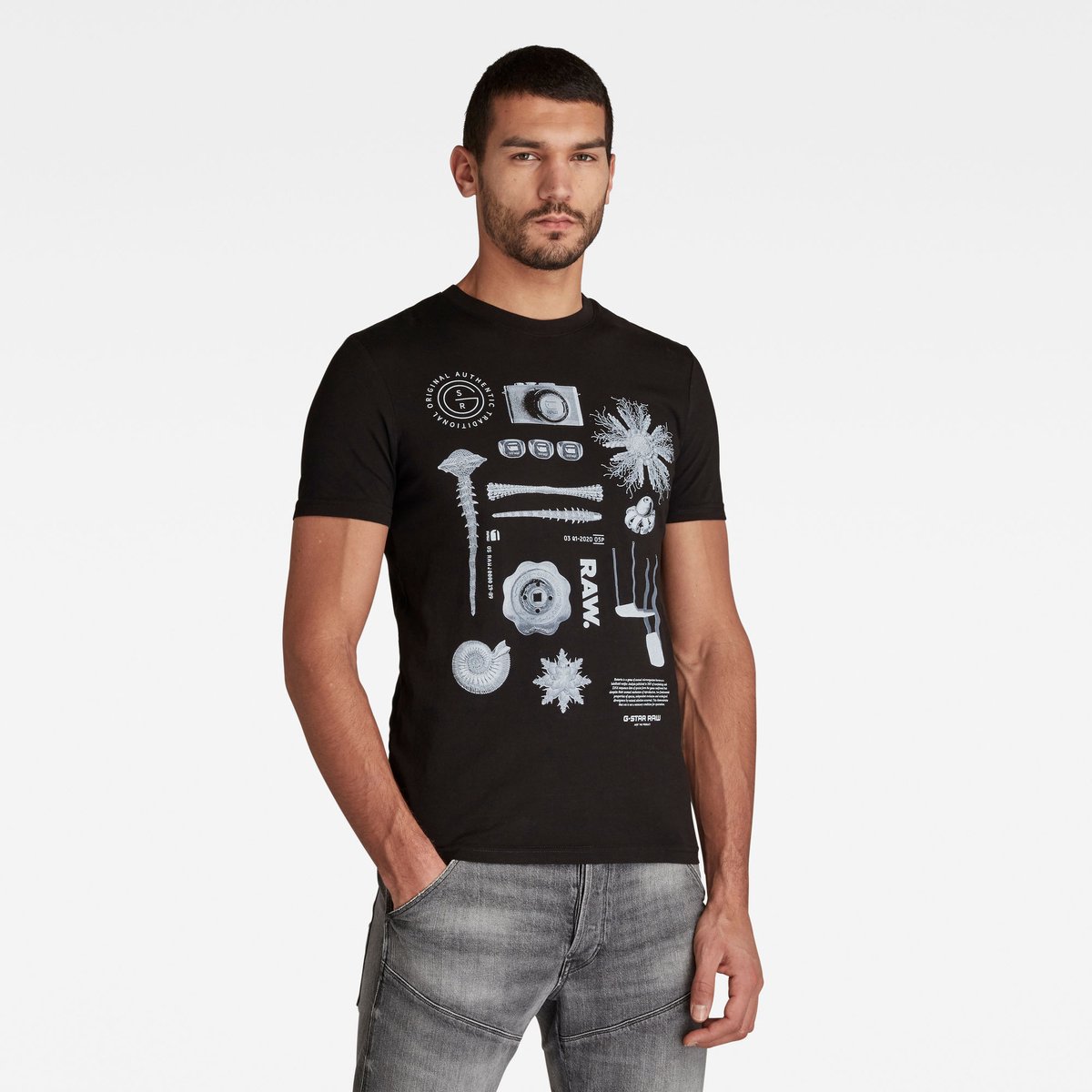 G-Star Object raw. slim r t ss Heren T-shirts Zwart