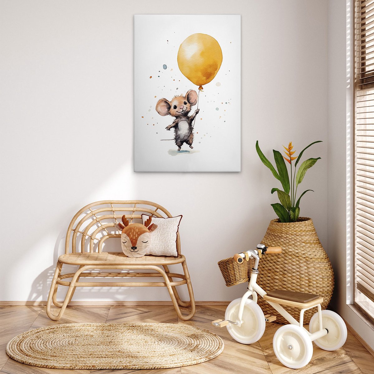 Canvas Cute Mouse Yellow | DD133291