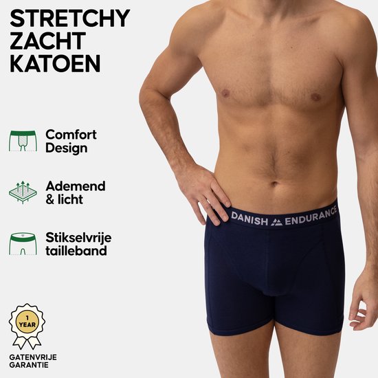 DANISH ENDURANCE Boxers en coton - Sous-vêtements pour hommes - Pack de 6 - Taille 3XL