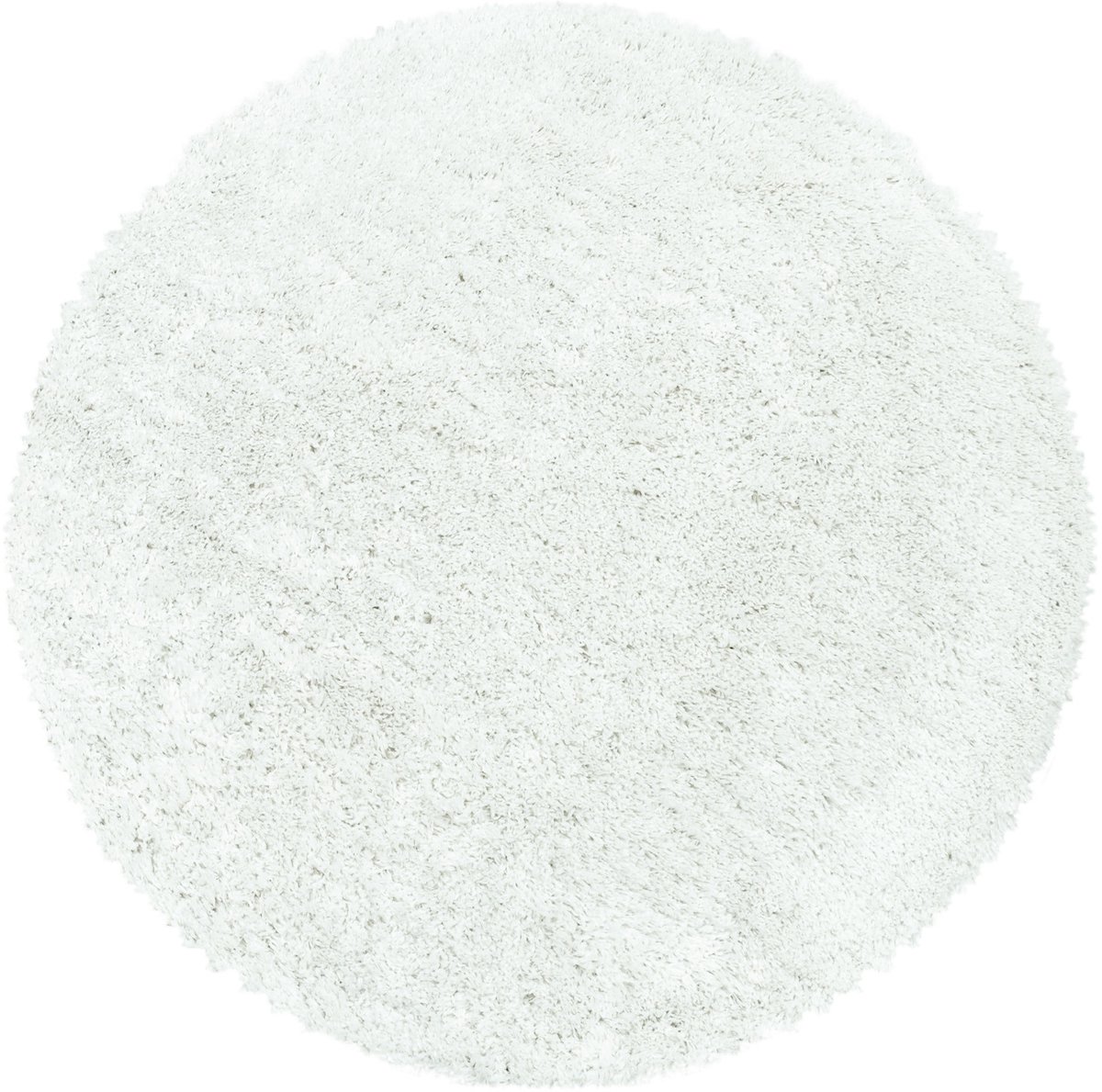 Extra hoogpolig shaggy vloerkleed Fluffy - rond - wit - 120x120 cm